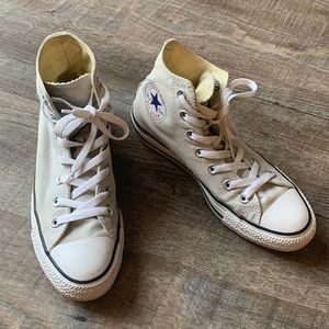 Beige Converse High Tops